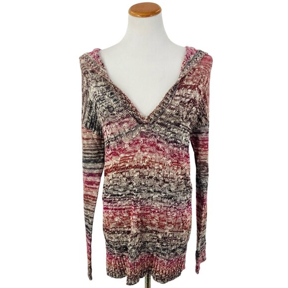 Maurices Multicolor Knit Hooded Pullover Relaxed Sweater - Picture 1 of 10